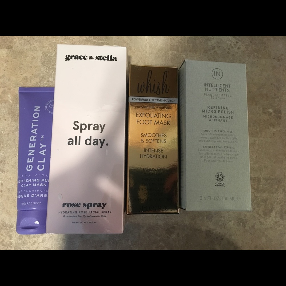 Cosmetics Bundle spray exfoliants masks new fabfit